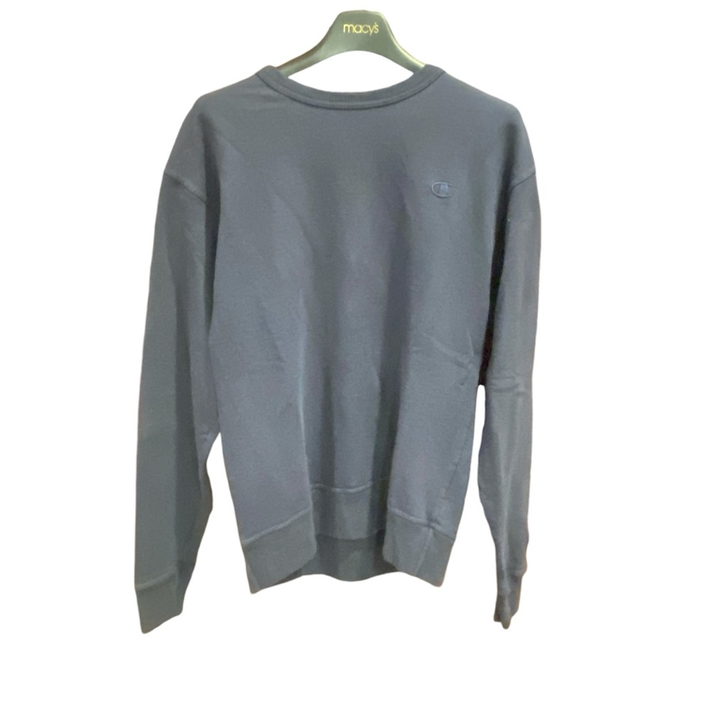 Champion Sweatshirt Crew Neck Navy Blue Logo Spell Out Size Medium